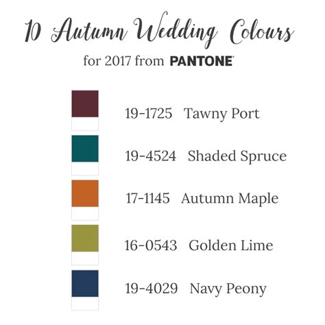 10 Beautiful Wedding Colours For Fall From Pantone Part I Chic
