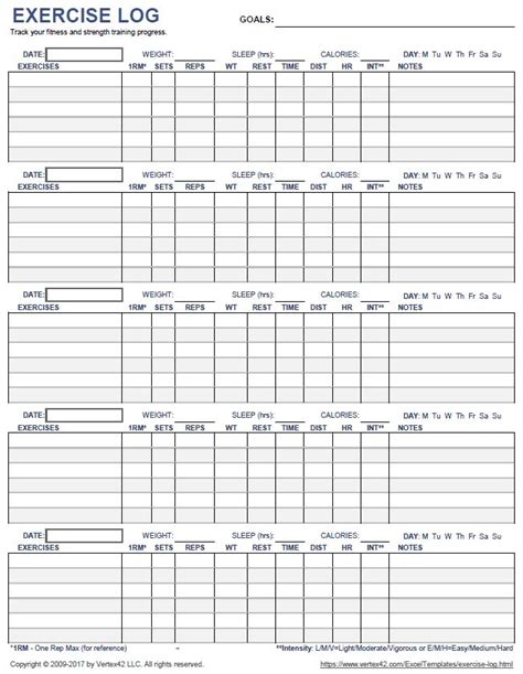 Printable Workout Sheets With Pictures