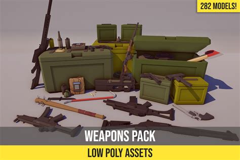 Low Poly Fps Weapons Pack 3d Guns Unity Asset Store