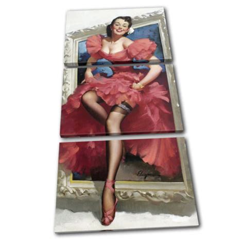 Vintage Girl Poster Sexy Retro Pin Ups TREBLE CANVAS WALL ART Picture