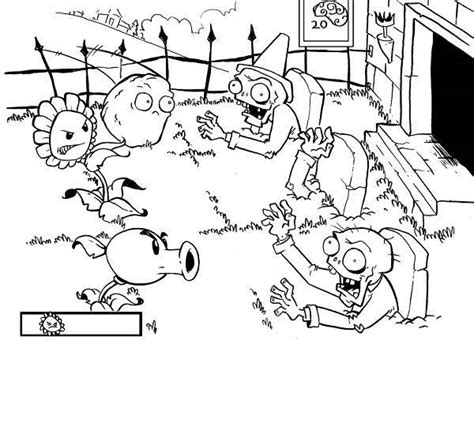 Picture Of Plant Vs Zombie Coloring Page Coloring Sky