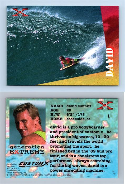 David Cunniff 1 Generation Extreme 1994 Vision Trading Card