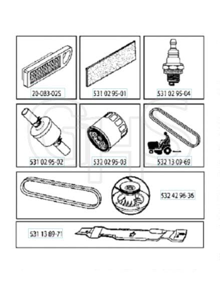 Husqvarna Yth22v42 Frequently Used Parts Ghs