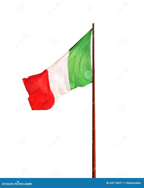 Flag Of Italy Isolated On White Background Stock Image Image Of Color