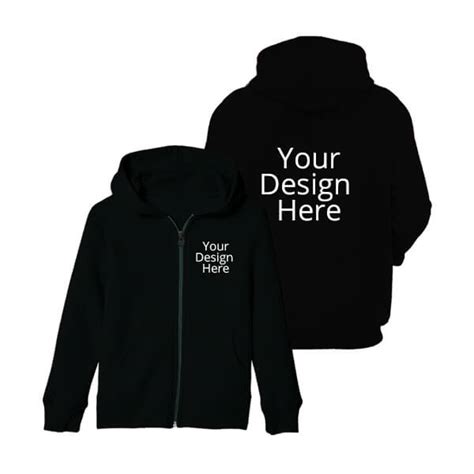 Buy Black Customized Jacket Zipper Hoodie Online Yourprint