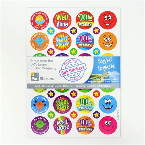 Mixed Rewards 585 Stickers Plastic Free Fun Stickers