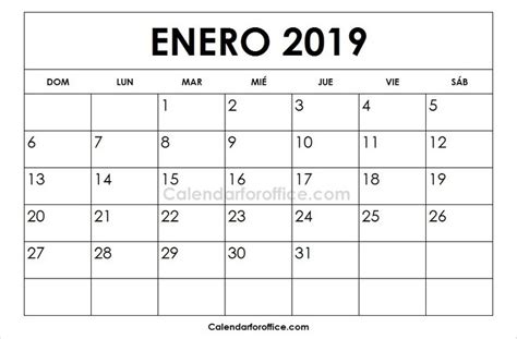 Calendario 2019 Enero Para Imprimir Calendari