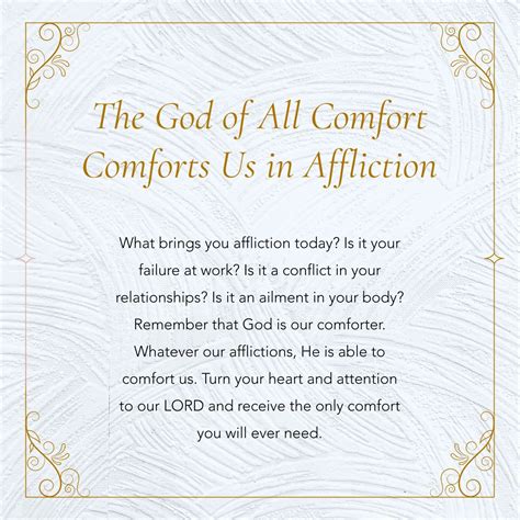 The God Of All Comfort Comforts Us In Affliction Myexcellency God