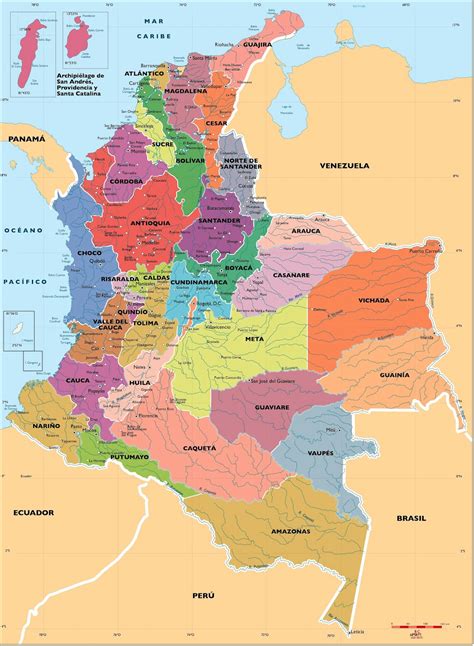 Mapa De Colombia Y Sus Ciudades
