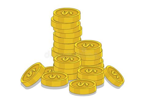 Coins Stack Vector Illustration Flat Coin Money Stacked Flat Icon