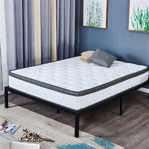 Dikapa Twin Size 8 Inch Latex Mattress Hybrid Memory Foam And Latex Innerspring Independently