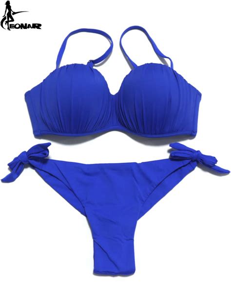 Best Price Eonar Push Up Bikini Top Fold Women Swimsuit Removable Shoulder Straps Brazilian