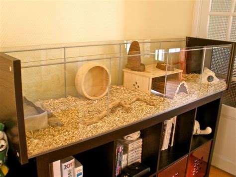 Photo Side View Natural Hamster Cage House Home Hamster Habitat Cool Hamster Cages