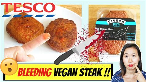 Bleeding Vegan Steak 🍖🍖 From Tesco Vivera Vegan Steak Vegan Steak