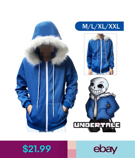 Undertale Sans Costume Set Cosplay Blue Hoodie Sweater Hooded Jacket