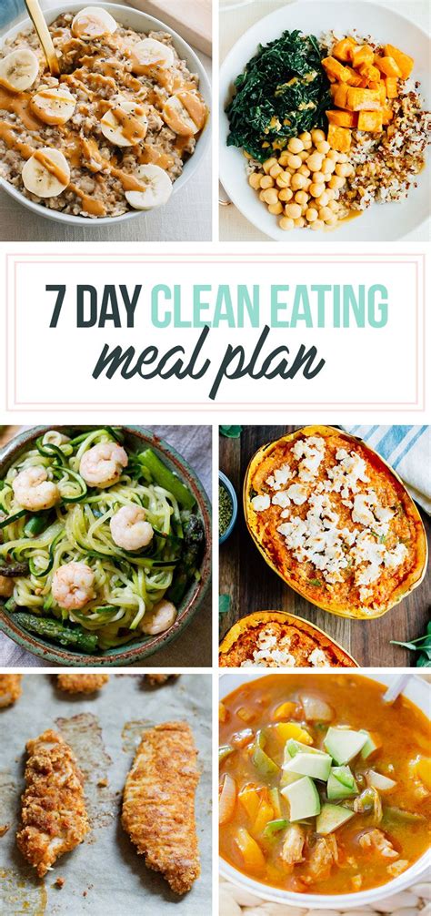 Print out the list and dinner is a breeze! 7 Day Healthy Meal Plan & Shopping List | Clean eating ...