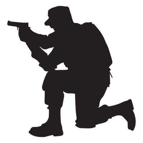 Soldier Kneel Aiming Silhouette Transparent Png And Svg Vector File