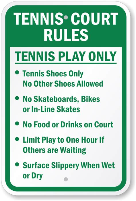 Basic table tennis rules that every player should understand! Tennis Court Rules Tennis Play Only Sign, SKU: K-0337