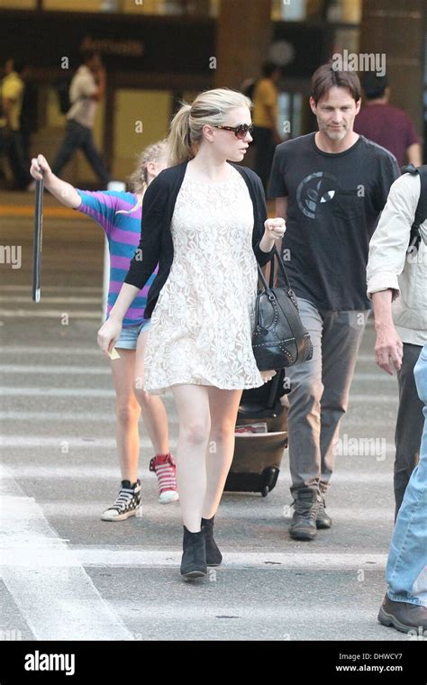 Stephen Moyer And His Daughter Lilac Pick Up A Pregnant Anna Paquin At