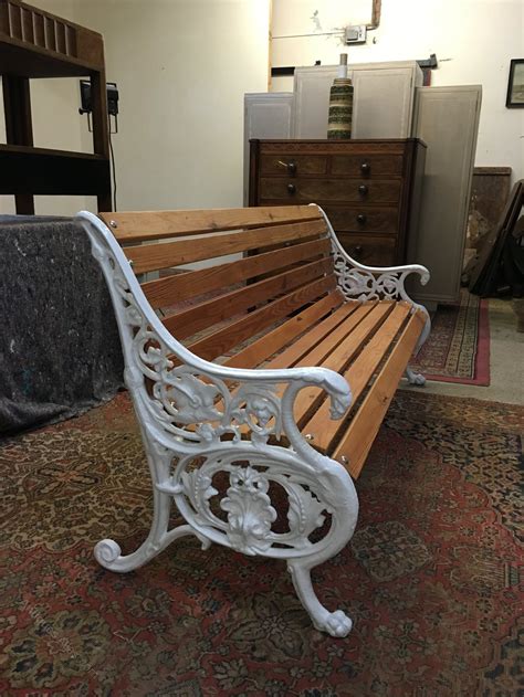 Slats are back in the workshop to be oiled before final fixing. Antiques Atlas - Cast Iron Garden Bench