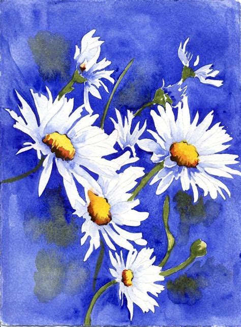 Watercolor Daisies Floral Watercolor Paintings Daisy Painting