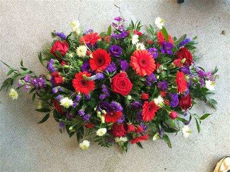 Red And Purple Funeral Flowers Cherished Garden Wreath Royalty