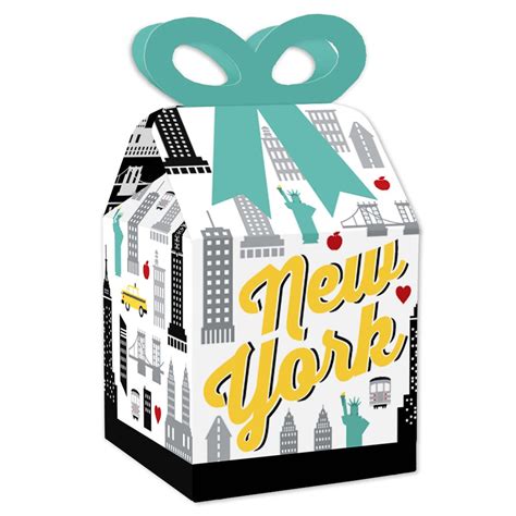 Nyc Cityscape Square Favor T Boxes New York City Party Bow Boxes