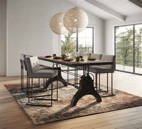The table is made from sturdy, steel frames, all which have adjustable nylon glides. Genuine 96" Crank Height Adjustable Rectangle Dining and ...