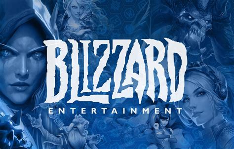 Wallpaper Logo Logo Blizzard Blue Background Blue Background
