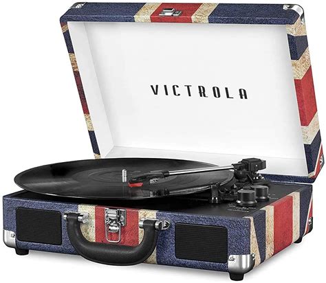 Victrola VSC BT UK Vintage Bluetooth Portable Suitcase Record Player Exotique