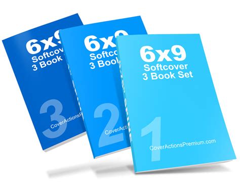 3 Book Set Mockup 6 X 9 Paperback Cover Actions Premium Mockup Psd