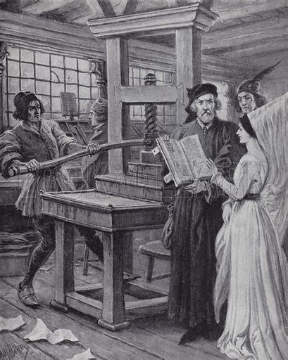The Invention Of The Printing Press 15th Century Stock Image Look