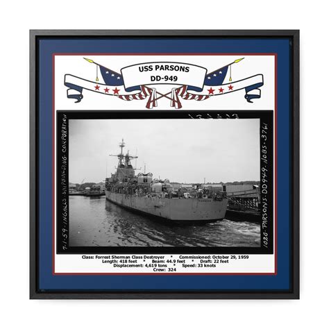 Uss Parsons Dd 949 Navy Floating Frame Photo Navy Emporium