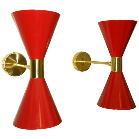 Pair Of Red Sconces 59 For Sale On 1stdibs