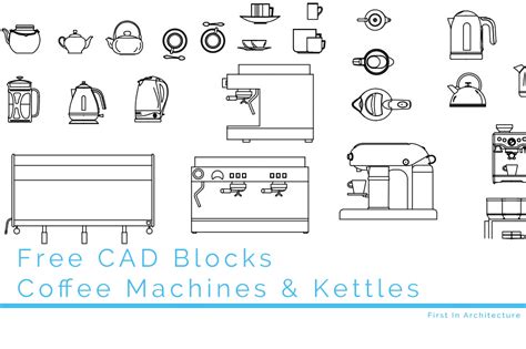 Free Cad Blocks Coffee Machine Cad Blocks Kettles And Teapots