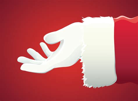 Santa Claus Hand Presenting Your Christmas Text Or Product Over Red