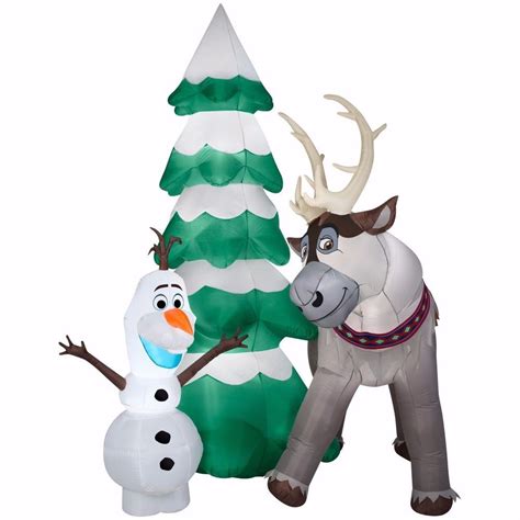 Frozen Olaf And Sven Christmas Airblown Inflatable Gemmy Gigantic 95