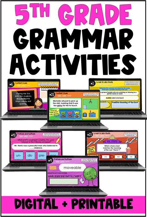 Engaging And Interactive Grammar Activities For 5th Grade Grab This