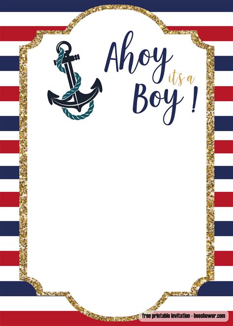 Make custom invitations for a baby shower at home. FREE Nautical Baby Shower Invitations TemplatesFREE ...
