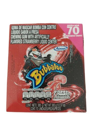 70pcsbox Bubbaloo Bubble Gum Strawberry Center Filled Flavor Bubble