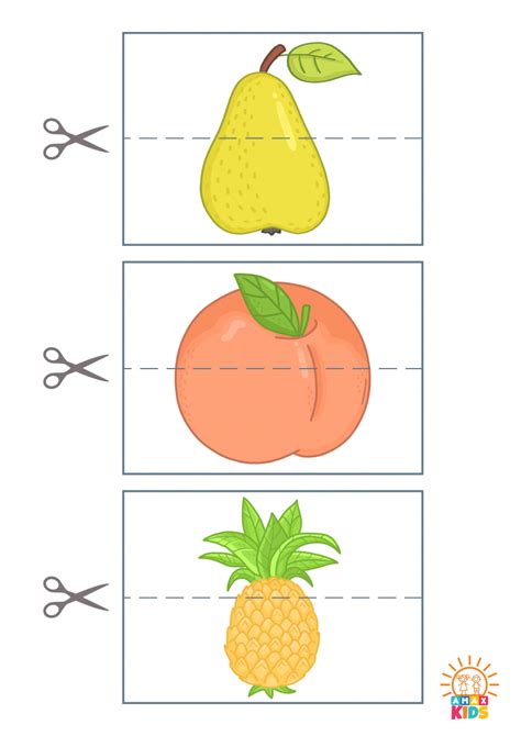 Printable Fruits And Vegetables Puzzle For Kids Amax Kids