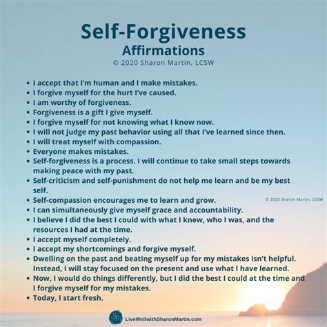 Seeking Self Forgiveness Live Well With Sharon Martin Self