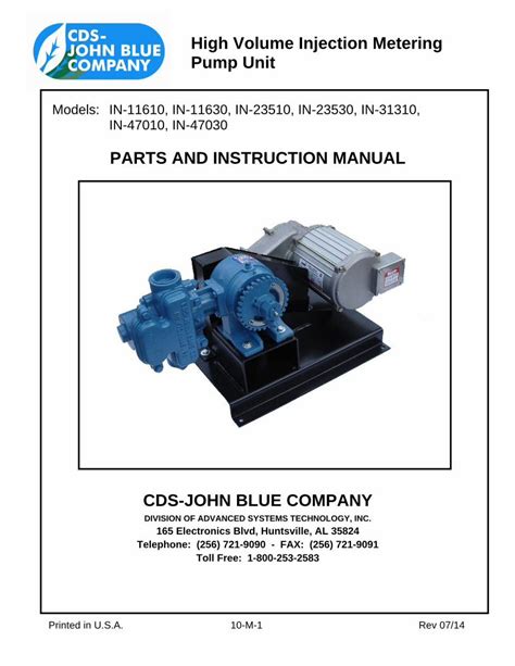 PDF High Volume Injection Metering Pump Unit CDS John