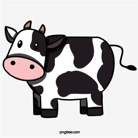 Gambar Cute Tangan Putih Dicat Kartun Lembu Clipart Lembu Haiwan Haiwan Ilustrasi Png Dan