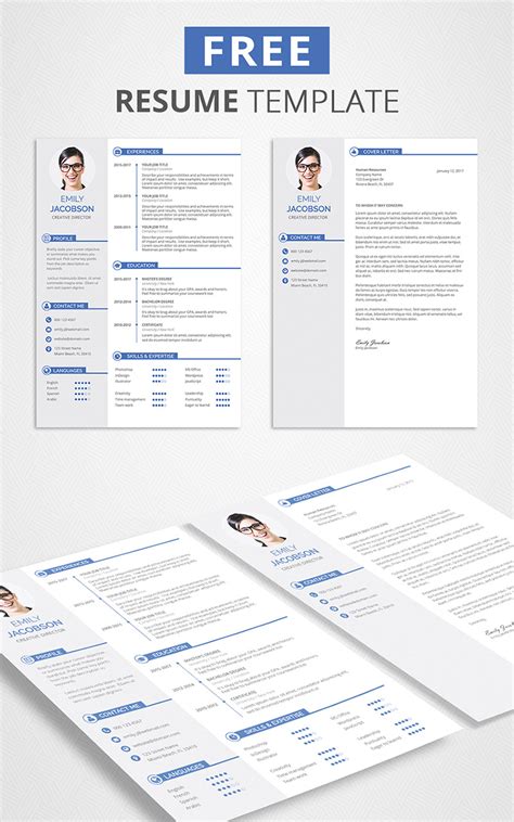 Minimal creative clean resume free download. Free CV Template and Cover Letter - Graphicadi