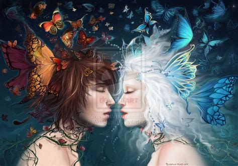 Butterfly Kisses Fantasy Love Art Fantasy Fairy