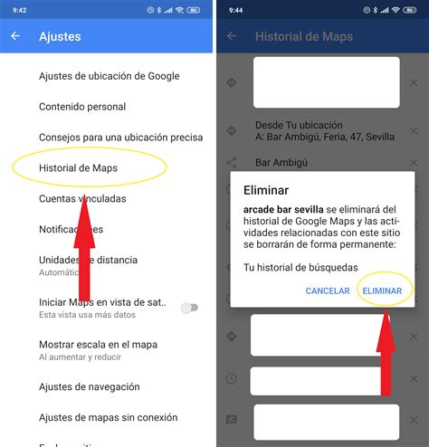 Cómo borrar el historial de búsquedas y de ubicación en Google Maps