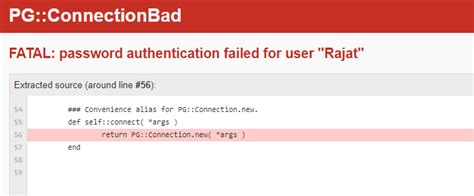 ruby on rails authentication error for postgres stack overflow