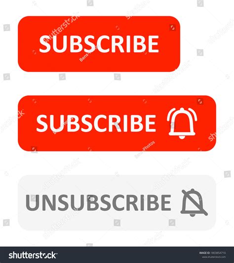 Subscribe Button Notification Icon Vector Set Royalty Free Stock