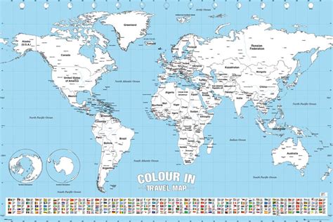 Mapa ścienna Świata Kolorowanka Dla Podróżnika Sklep Nice Wall